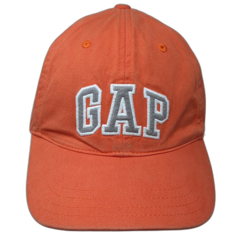 Gap Slideback Baseball Cap Orange Large Adjustable Embroidered Cotton